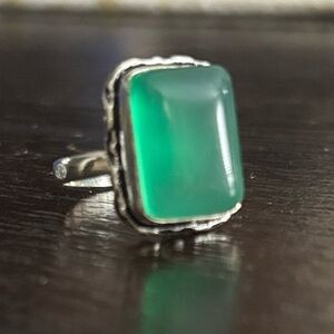 Green Gemstone Silver Ring